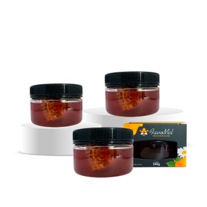 Kit 3 Mel especial com Favo Natural 100% puro  340g
